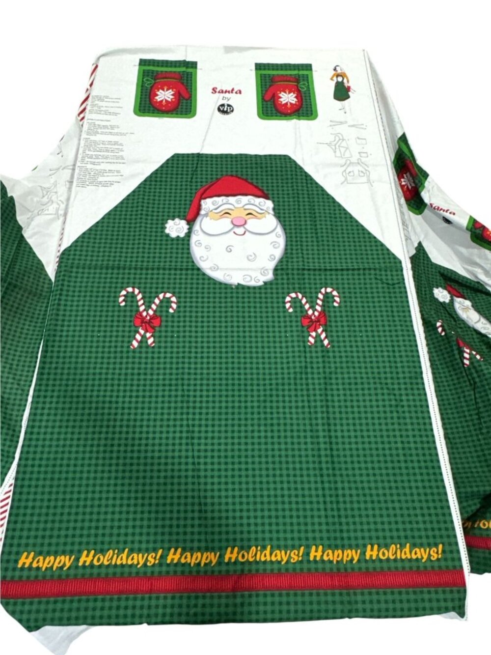 Santa Apron Sewing 5pcs. Panel Kit By VIP Fabrics Christmas Craft Project
